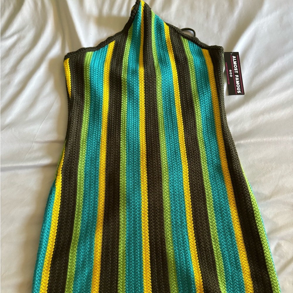 Jamaican flag colors dress. Crochet size XL